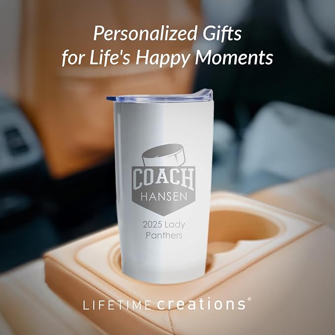 Lifetime Creations Personalized Hockey Coach Tumbler: Custom Hockey Coach Gift