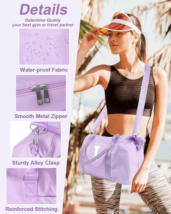 Daughter Niece Gifts for Teen Girl Kids, Initial Travel Duffel Bag Sports Gym