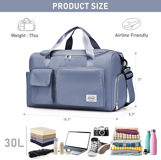 NPBAG Women Travel Duffel, Gym Workout Overnight Bag, Mommy Hospital Bag