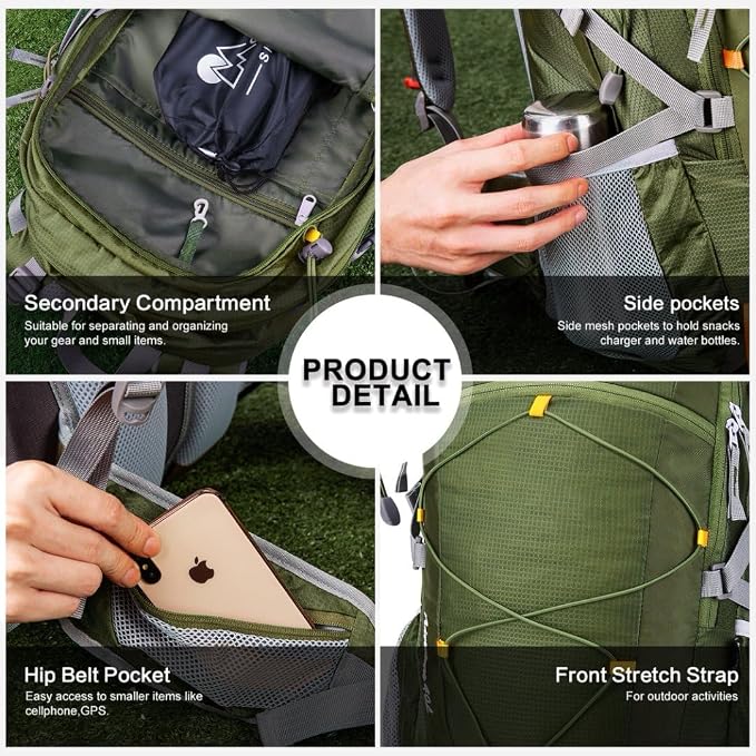 MOUNTAINTOP 25L/40L Hiking Backpack, Lightweight Travel Backpack