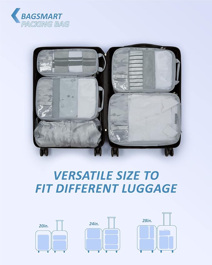 BAGSMART 6 Set /4 Set/2 Set Compression Packing Cubes