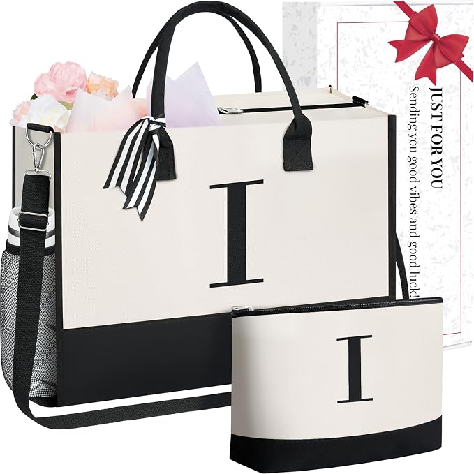 BAGAIL Initial Tote Bag, Personalized Birthday Gifts