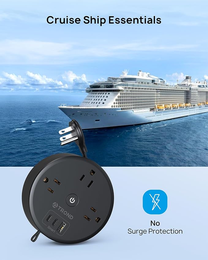 TROND Retractable Extension Cord Power Strip