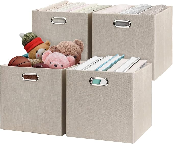 Posprica Storage Cube Basket Bins, 13×13 Foldable Storage Boxes
