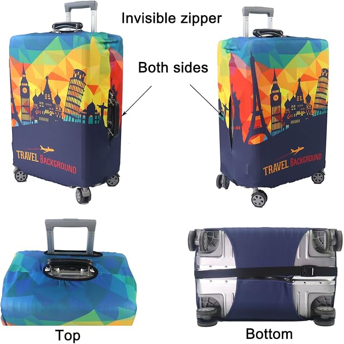 MosaiRudo Thicker Luggage Cover Elastic Suitcase Cover Protector Fits 18-32