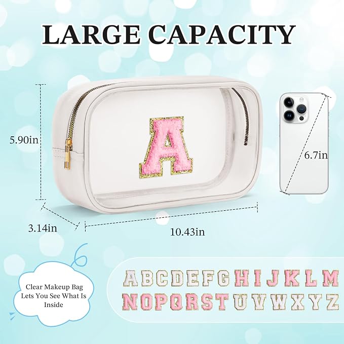 YOOLIFE Initial Make Up Bag Travel Toiletry Bag
