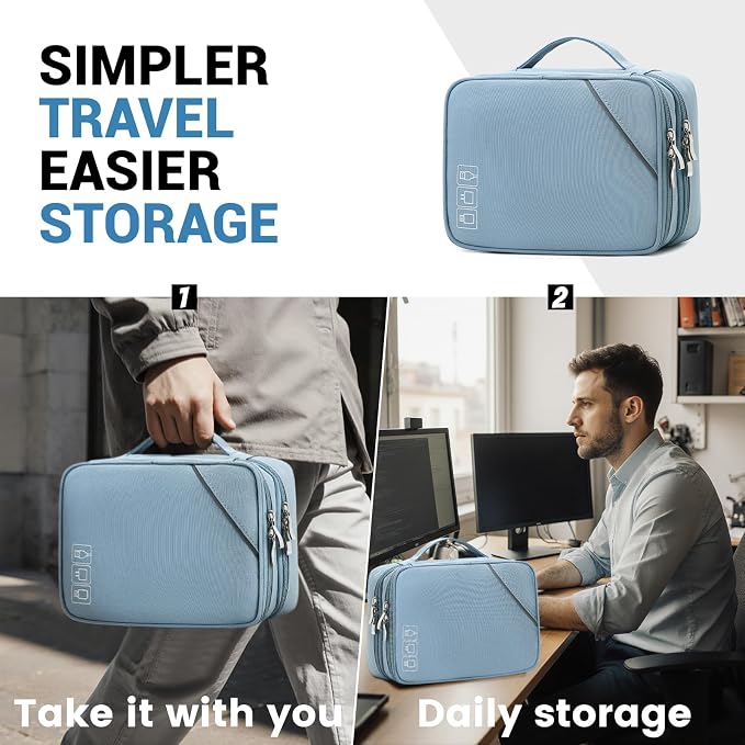 Lanola Electronic Accessories Case, Electronics Travel Organizer, Portable