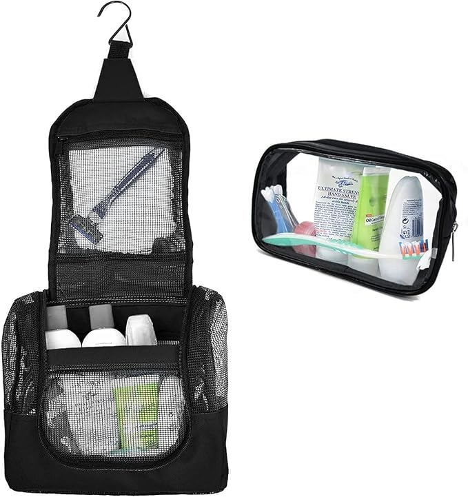 The Fine Living Co. Portable Hanging Shower Caddy Organizer Bag Quick Dry Mesh