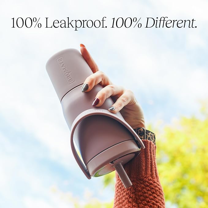 BrüMate Resa 25oz 100% Leakproof Travel Tumbler w/Handle & Straw | Flexible SoftSip Straw | Silicone Sleeve for Durability | Stainless Steel | Cup Holder & Travel Friendly Water Bottle (Rose Taupe)