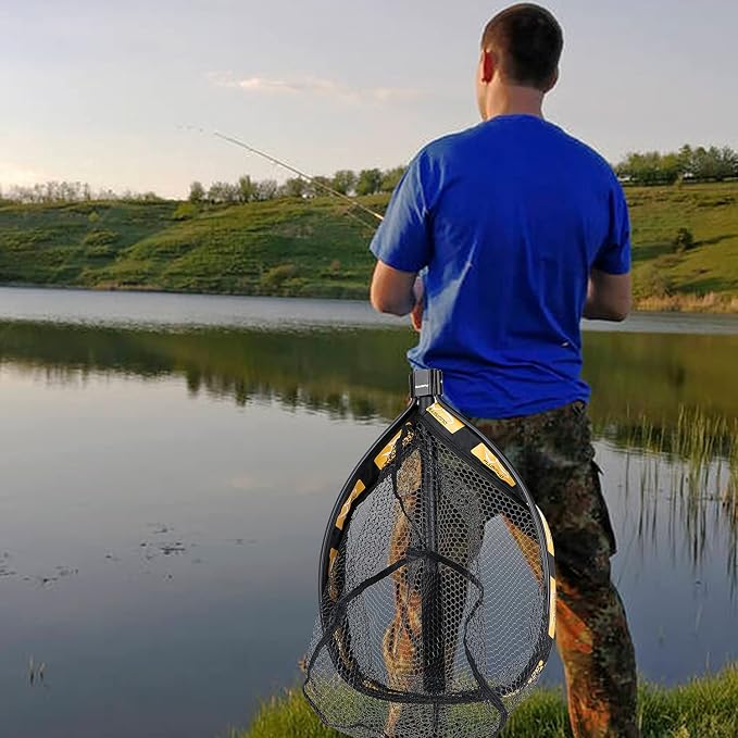 PLUSINNO Floating Fishing Net for Steelhead, Trout Fishing, Rubber Coated