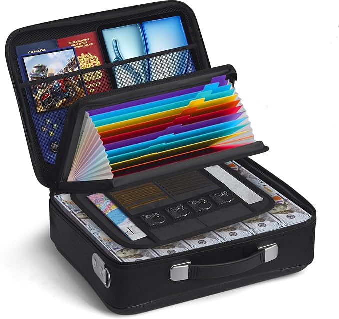 Fireproof Document Box with Combination Lock, Fireproof Water-Resistant Hard