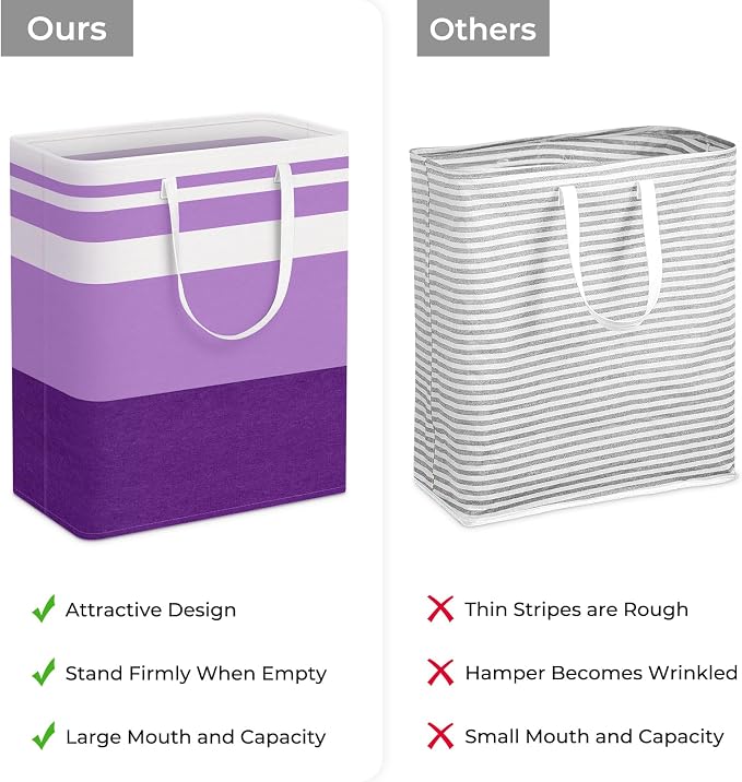HomeHacks 2 Pack Large Laundry Baskets, Waterproof, Freestanding Laundry Hampers