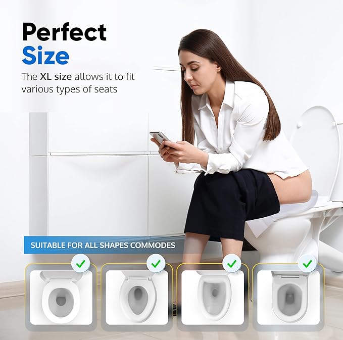 Toilet Seat Covers Disposable Flushable Travel Pack of 50 XL-Disposable Toilet