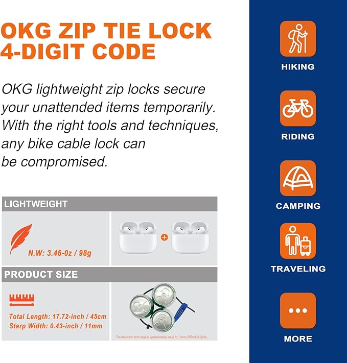 OKG 4-Digit Combination Zip Tie Lock