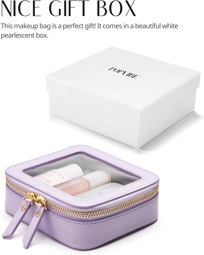 Popvibe Clear Makeup Bag Travel Cosmetic Case Transparent Toiletry Bag