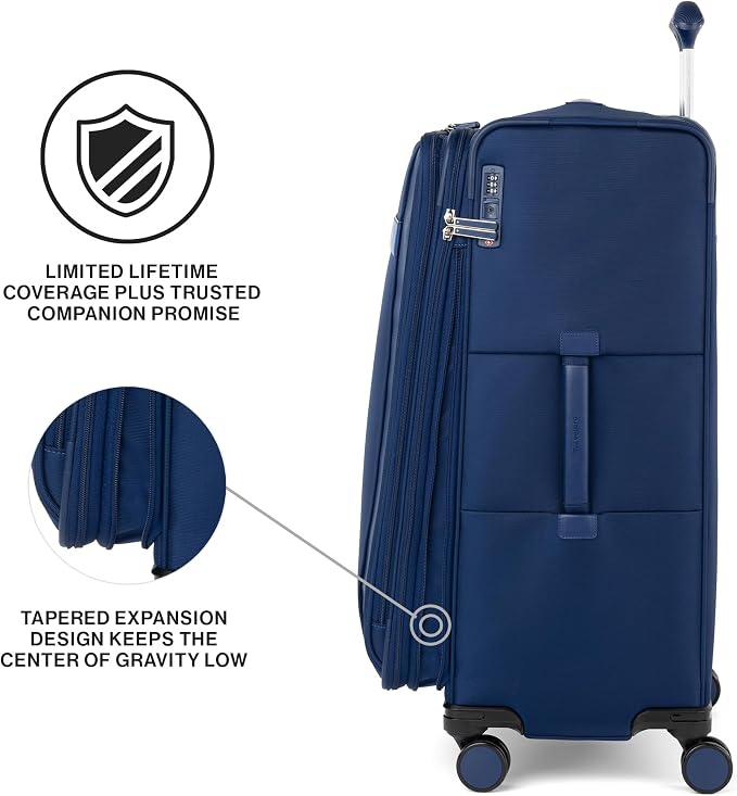 Travelpro VersaPack+ Lightweight Softside Expandable Checked Luggage, 8 Spinner