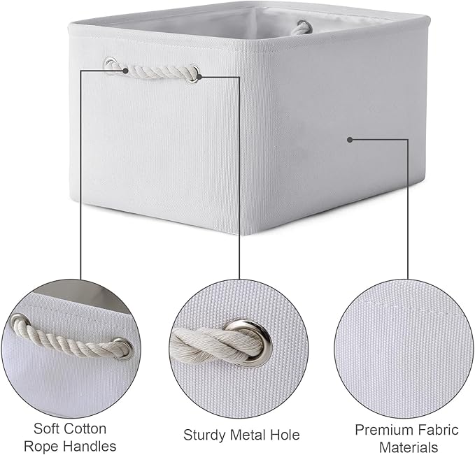 TheWarmHome Fabric Storage Bin, Large 1 Pack 15.7L*11.8W*8.3H Storage Basket