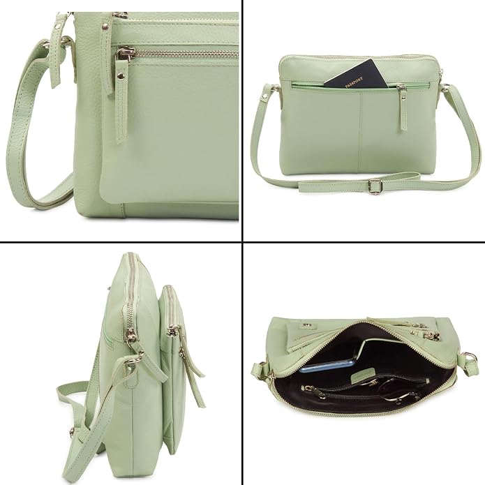 Wise Owl Accessories Small Soft Pebbled Real Leather Crossbody Handbags Purses