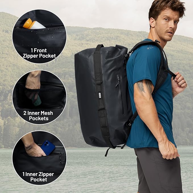 MIER Large Waterproof Duffel Bag Rolltop Dry Backpack Duffle Bags
