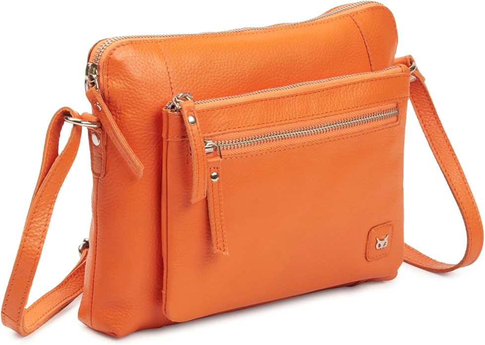 Wise Owl Accessories Small Soft Pebbled Real Leather Crossbody Handbags Purses