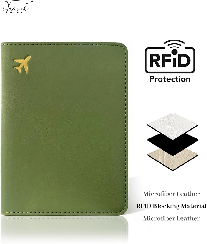 Passport Holder for Travel Essentials, RFID Blocking Passport Cover Case for