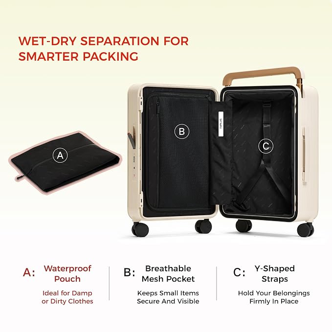 TUPLUS 20” Carry-On Hardside Luggage Lightweight ABS Travel Suitcase