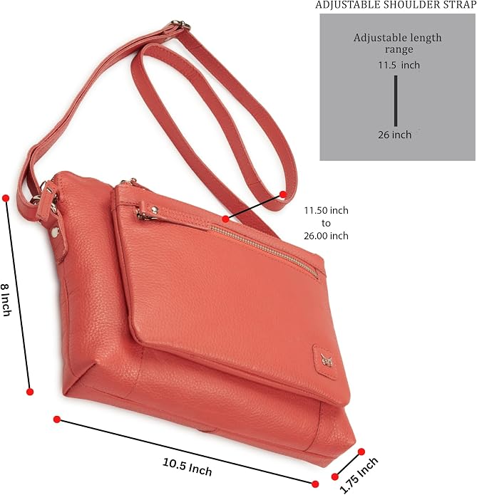 Wise Owl Accessories Small Soft Pebbled Real Leather Crossbody Handbags Purses