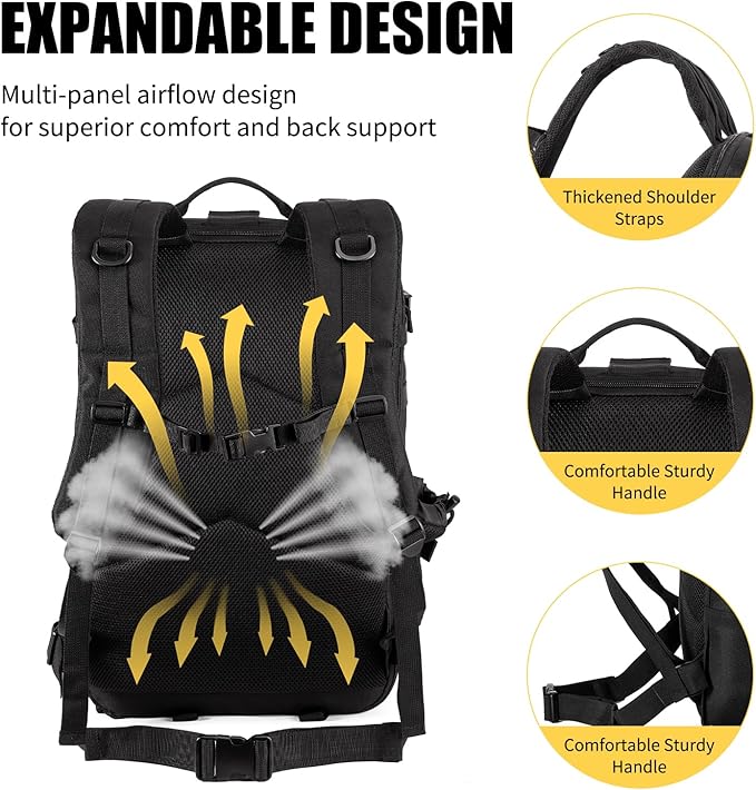 Tactical Backpack for Men, 40/50L Expandable Military Backpack, Waterproof