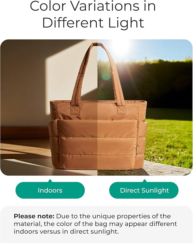 BAGSMART Tote Bag for Women, Lightweight Puffy Tote Bag