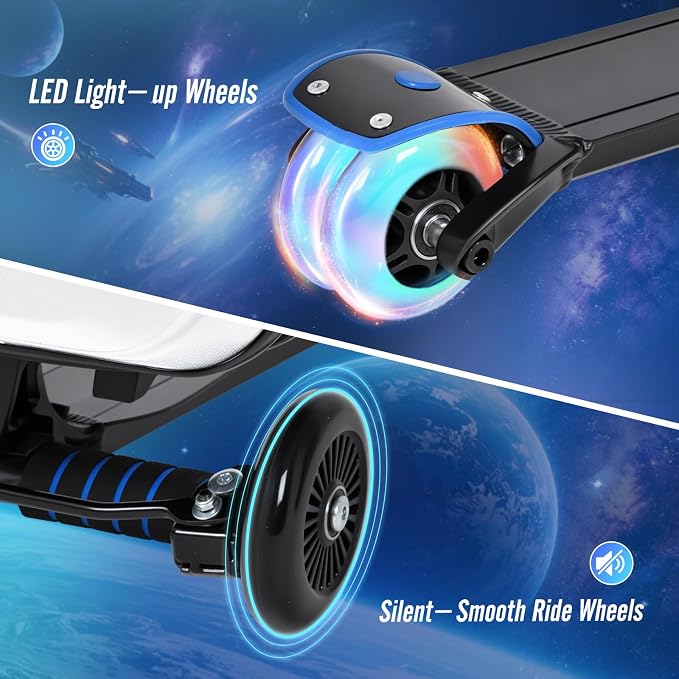 Scooter Suitcase for Kids & Adults, Foldable Carry On Travel Luggage, Hardside