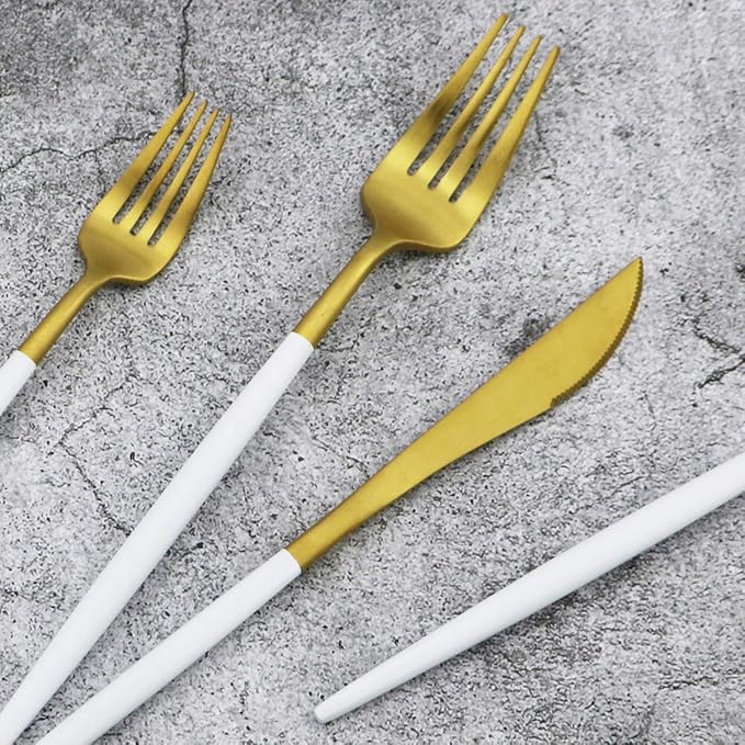 Gugrida 20-Piece 18/10 Stainless Steel Flatware Silverware, Luxury Dinnerware