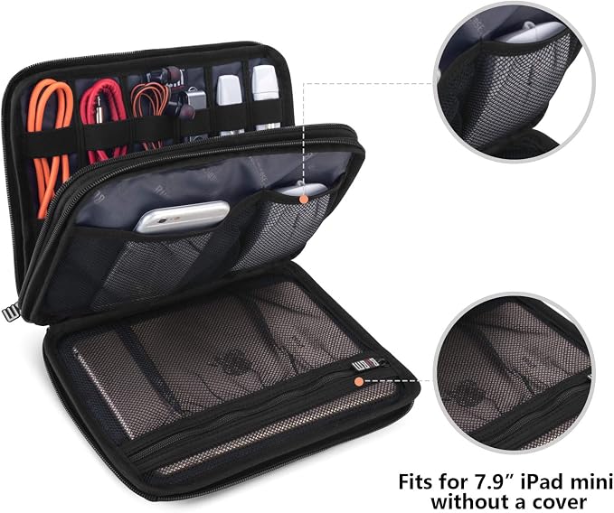 BUBM Double Layer Electronic Accessories Organizer, Travel Gadget Bag