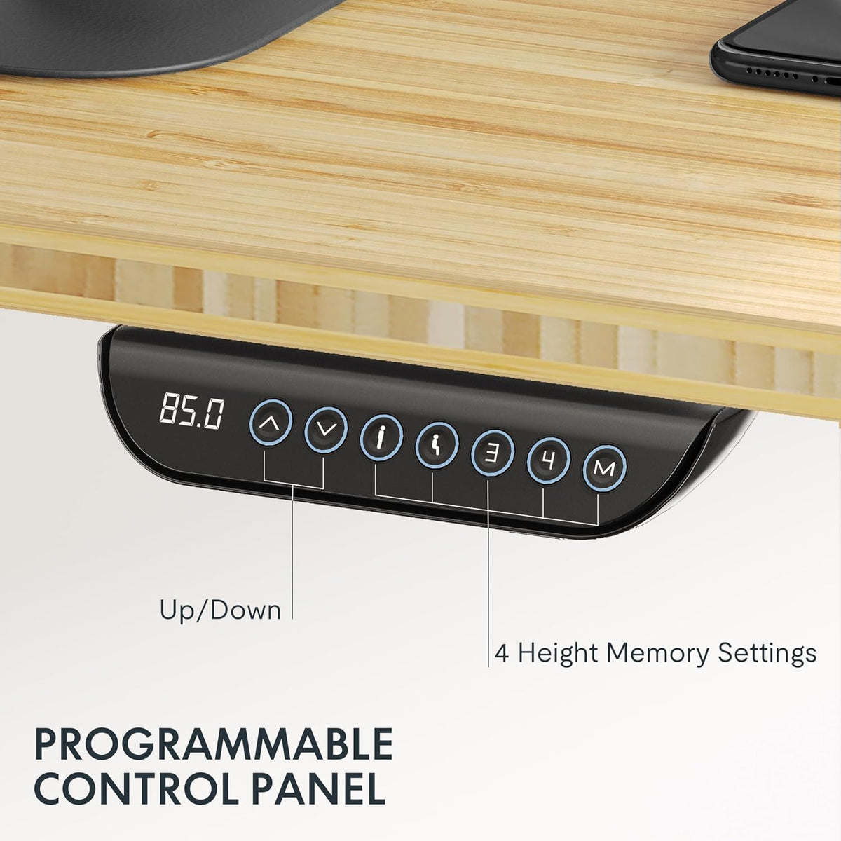 FLEXISPOT E6 MAX Bamboo Dual Motor 3 Stages Standing Desk 78x30 Inch Whole-Piece Board Electric Height Adjustable Stand Up Desk 150KG Load Capacity(White Frame + Bamboo Desktop)
