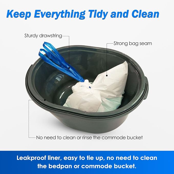100 Count Enlarged Bedside Commode Liners