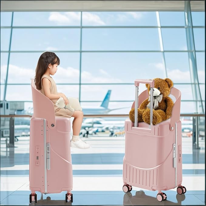 TABU 20" Ride-on Luggage with Seat，Front Opening Carry-On Hardshell Ride On