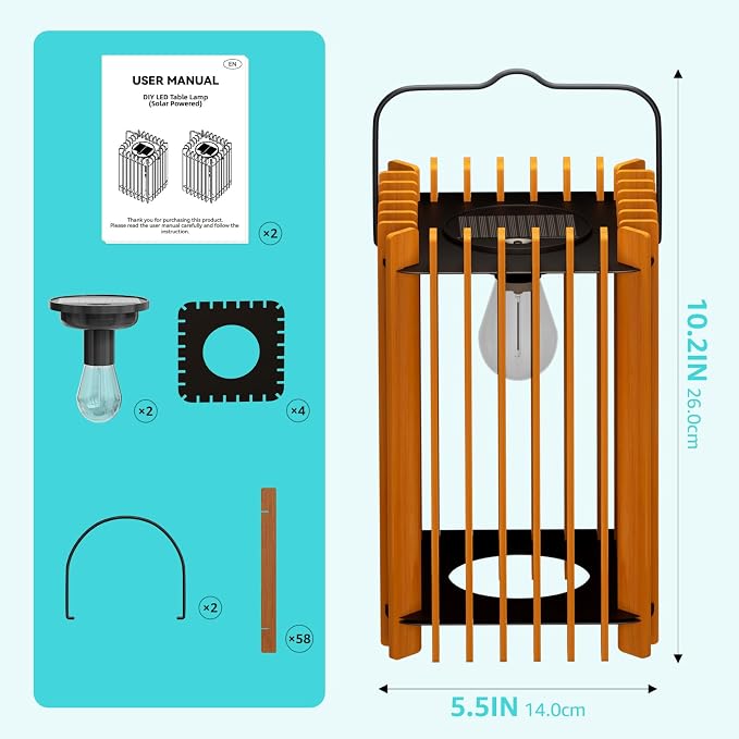 2 Set Solar Lantern Outdoor LED Hanging Solar Lantern