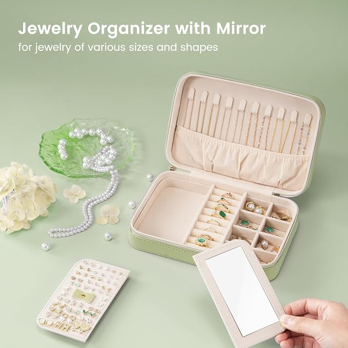 Lolalet Travel Jewelry Case for Women, Travel Jewelry Organizer Box