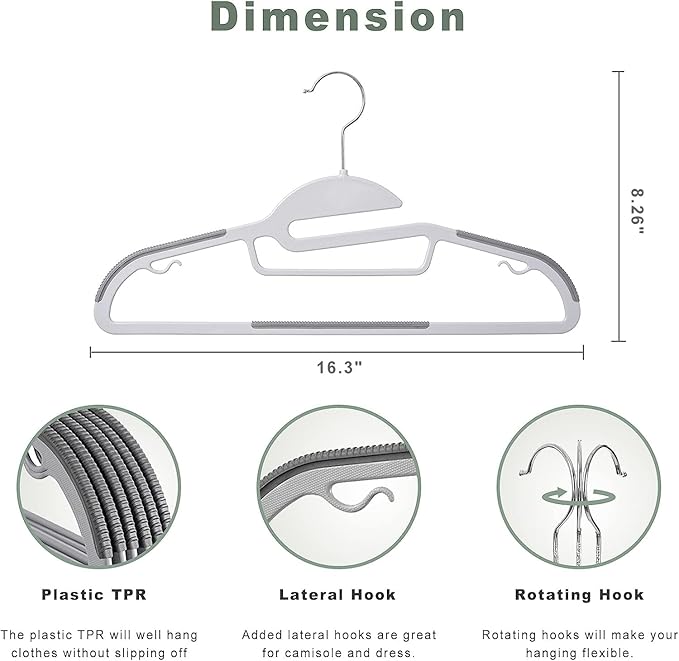 BAGAIL Plastic Hangers 50 Pack