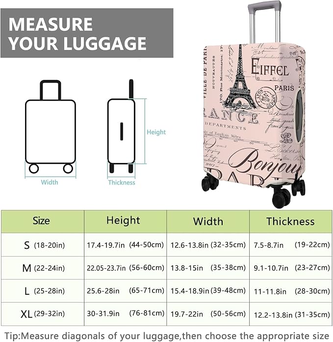 Travel Luggage Cover Suitcase Protector Fits 18-32 Inch Wheel Covers