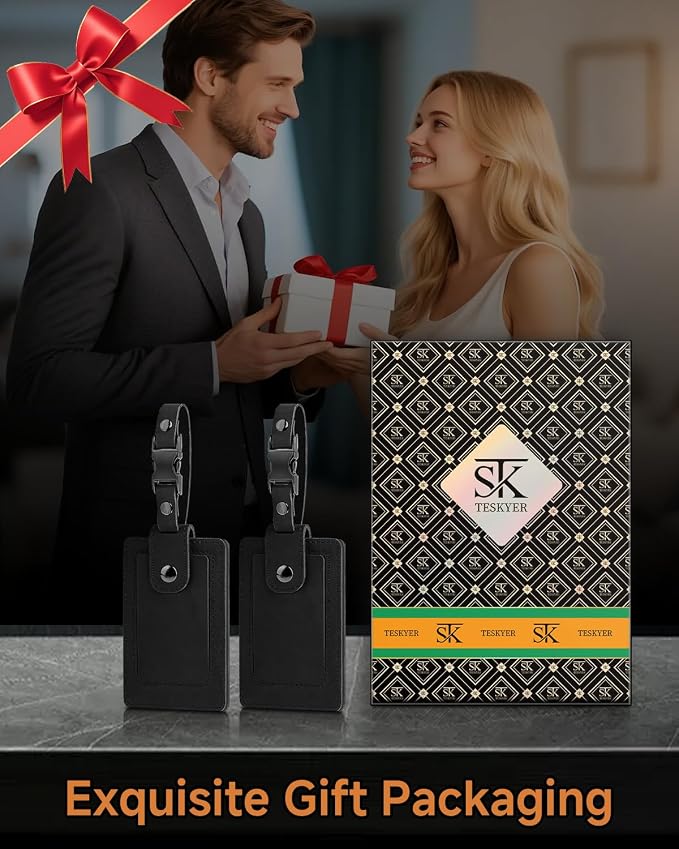 Premium Genuine Leather Luggage Tags