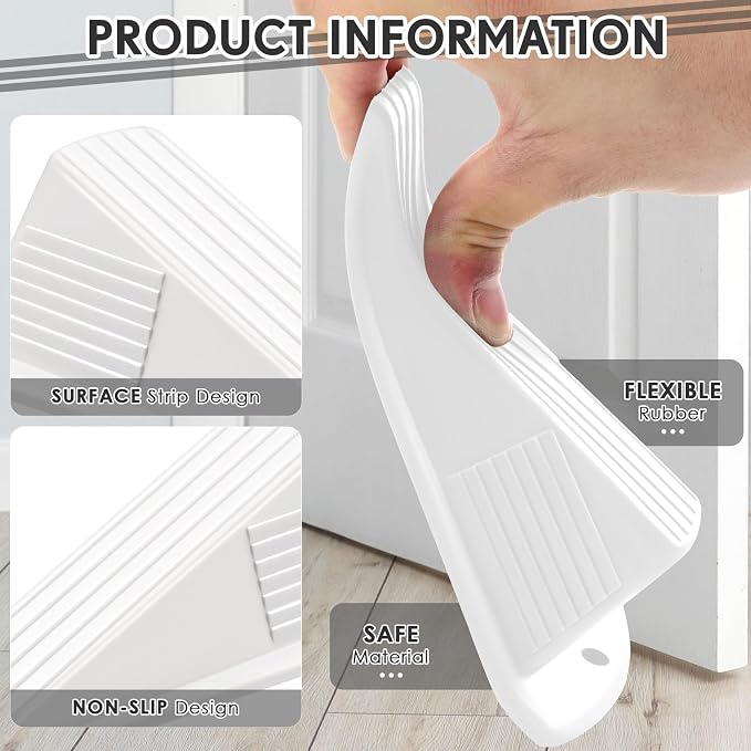 Frienda 4 Pcs Jumbo Door Stoppers Heavy Duty Door Stopper Tall up to 2inch Tall