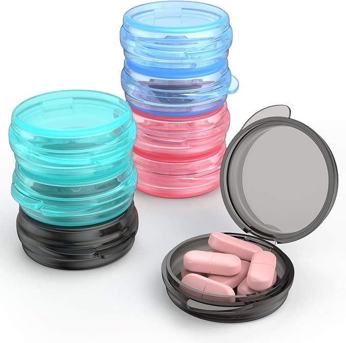Small Pill Box, Travel Pill Case Portable Daily Pill Organizer Mini Medicine