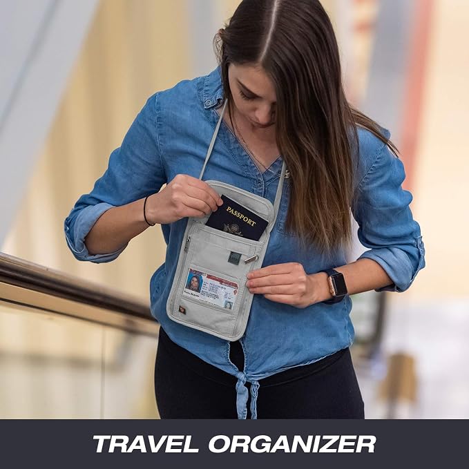 Lewis N. Clark RFID Blocking Stash Neck Wallet, Travel Pouch + Passport Holder