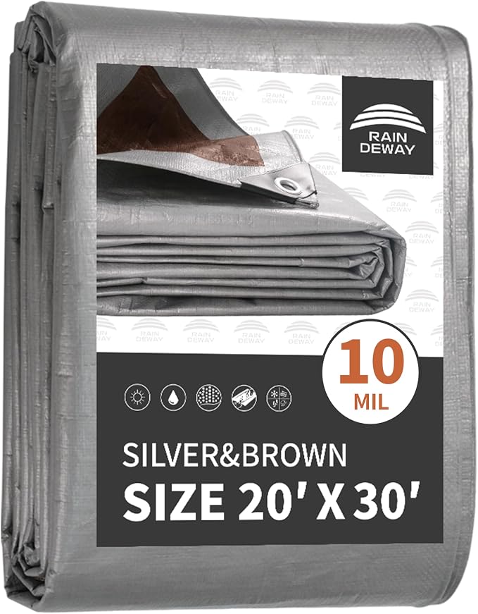 Tarps Heavy Duty Waterproof 20x30 Feet, 10Mil Multipurpose Large Tarp Cover