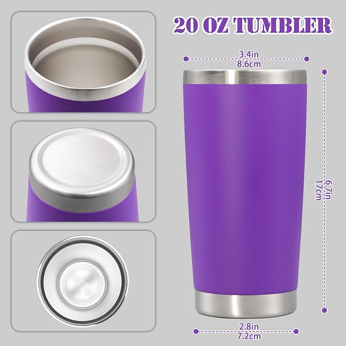 20 oz Tumbler with lid Double Wall Vacuum Insulated Tumblers Stainless Steel