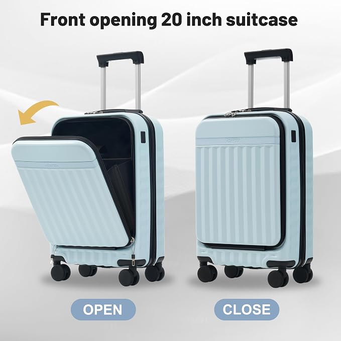 Merax Luggage Sets Front Opening, 2 Piece Hardshell Suitcase