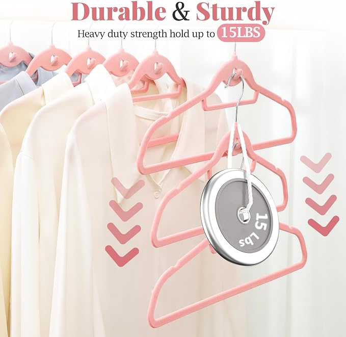 Velvet Felt Stackable Hangers 50 Pack, Non Slip,