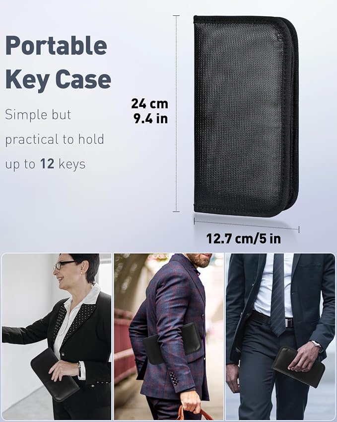 Uniclife Portable Zippered Key Case Waterproof and Fireproof Key Organizer