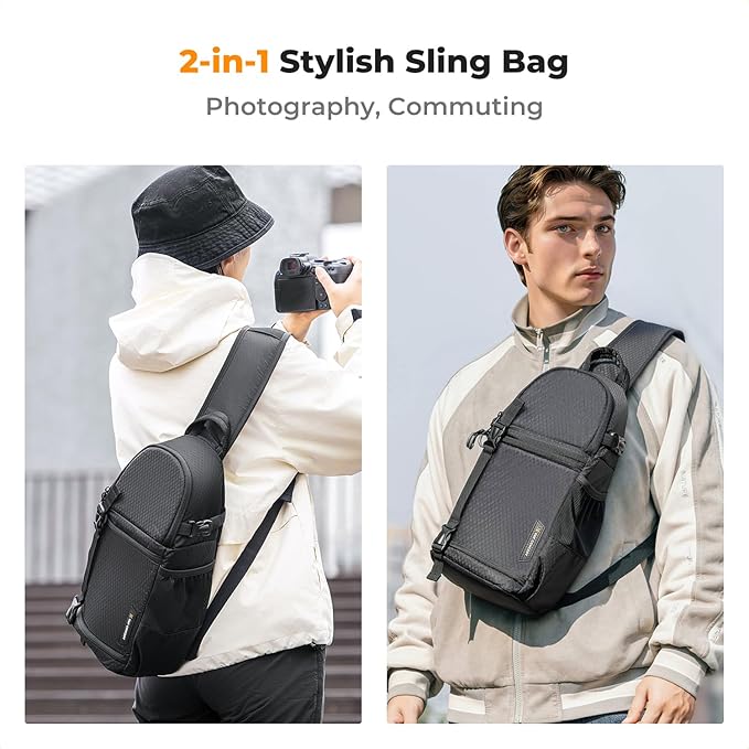 K&F CONCEPT Camera Sling Bag Crossbody Bag Camera Shoulder Backpack