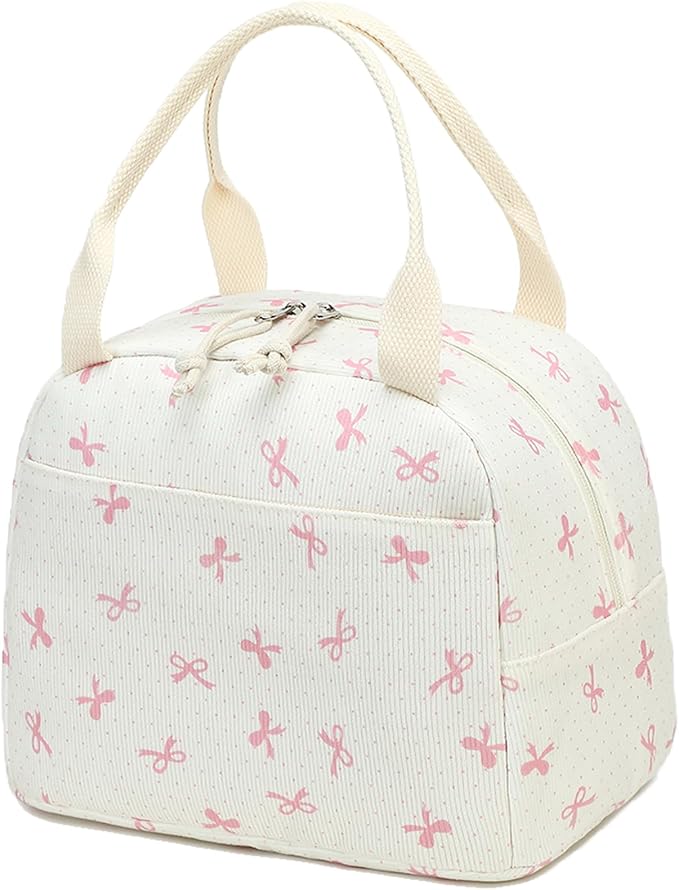 Bluboon Lunch Bag for Women Men Cute Corduroy Lunch Tote Bags Reusable